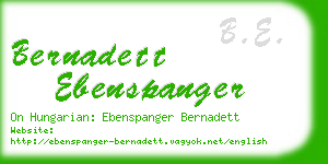 bernadett ebenspanger business card